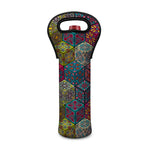 Bohemian Indian Box Pattern Print Single Neoprene Wine Tote