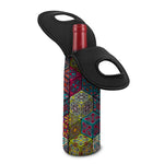 Bohemian Indian Box Pattern Print Single Neoprene Wine Tote