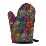 Bohemian Indian Box Pattern Print Single Oven Mitt