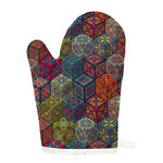 Bohemian Indian Box Pattern Print Single Oven Mitt