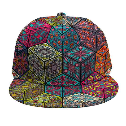 Bohemian Indian Box Pattern Print Snapback Cap