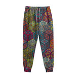 Bohemian Indian Box Pattern Print Sweatpants