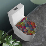 Bohemian Indian Box Pattern Print Toilet Lid Cover