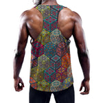 Bohemian Indian Box Pattern Print Training Tank Top