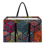 Bohemian Indian Box Pattern Print Utility Tote Bag