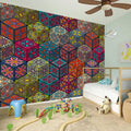 Bohemian Indian Box Pattern Print Wall Sticker