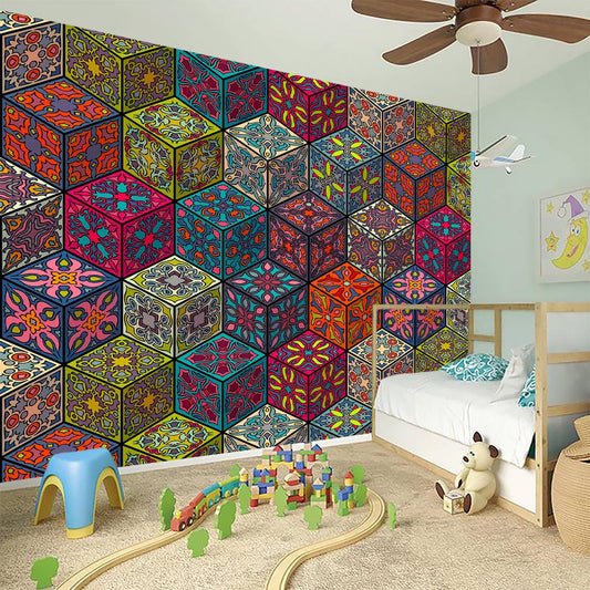 Bohemian Indian Box Pattern Print Wall Sticker