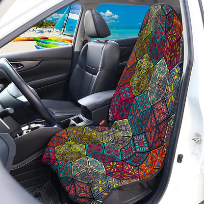 Bohemian Indian Box Pattern Print Waterproof Car Seat Cover