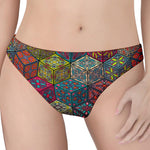 Bohemian Indian Box Pattern Print Women's Thong