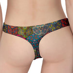 Bohemian Indian Box Pattern Print Women's Thong