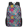 Bohemian Indian Mandala Patchwork Print 17 Inch Backpack