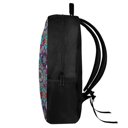 Bohemian Indian Mandala Patchwork Print 17 Inch Backpack