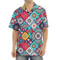 Bohemian Indian Mandala Patchwork Print Aloha Shirt