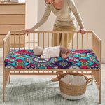 Bohemian Indian Mandala Patchwork Print Baby Crib Sheet