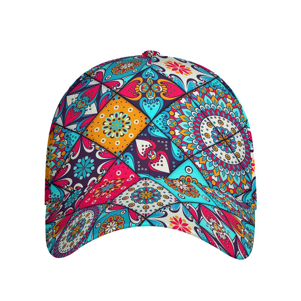 Bohemian Indian Mandala Patchwork Print Baseball Cap