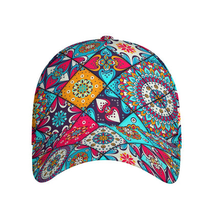 Bohemian Indian Mandala Patchwork Print Baseball Cap