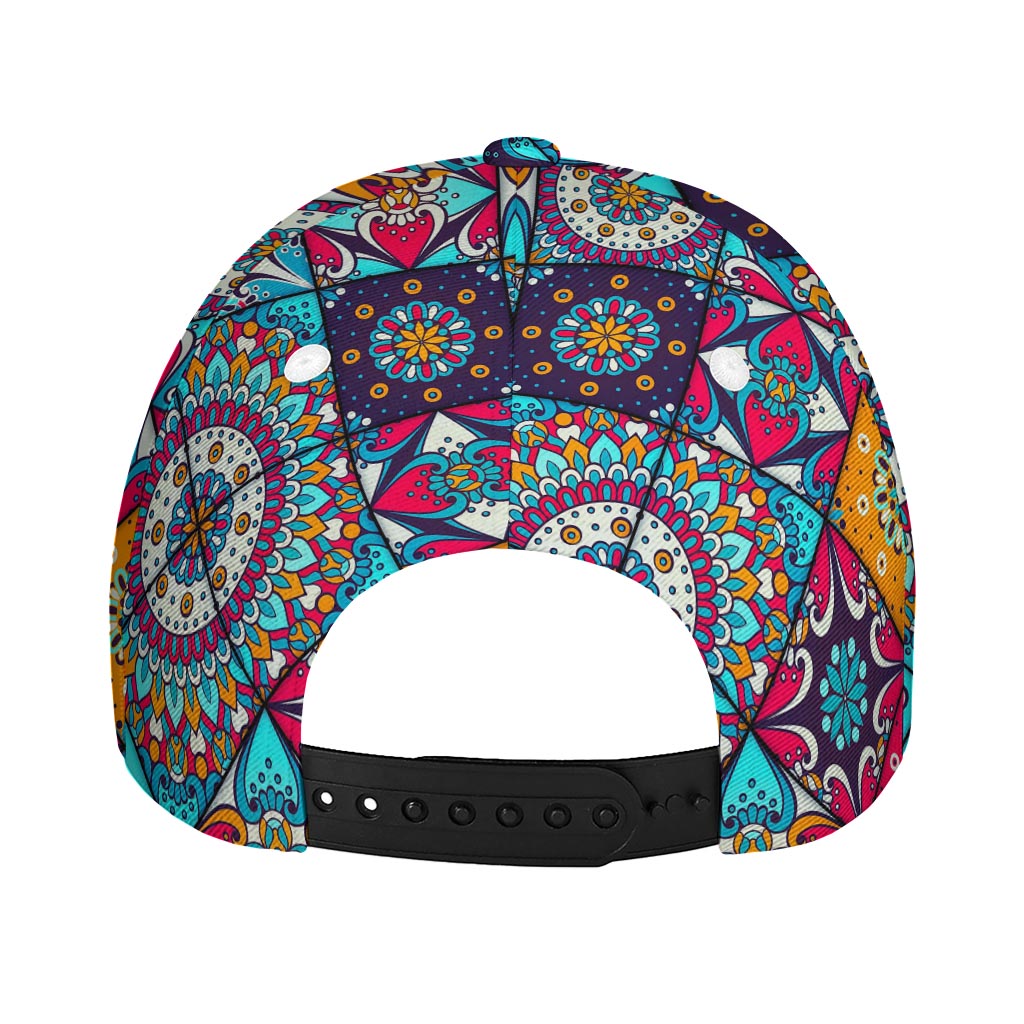 Bohemian Indian Mandala Patchwork Print Baseball Cap