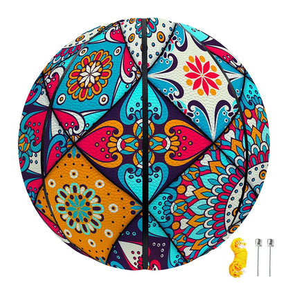 Bohemian Indian Mandala Patchwork Print Basketball