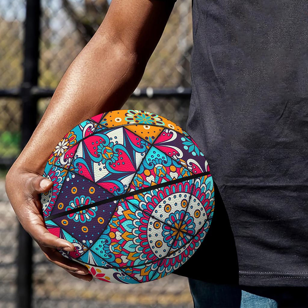 Bohemian Indian Mandala Patchwork Print Basketball