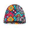 Bohemian Indian Mandala Patchwork Print Beanie