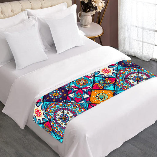 Bohemian Indian Mandala Patchwork Print Bed Runner