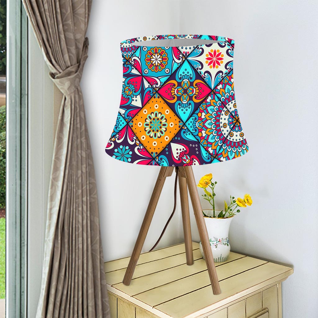 Bohemian Indian Mandala Patchwork Print Bell Lamp Shade