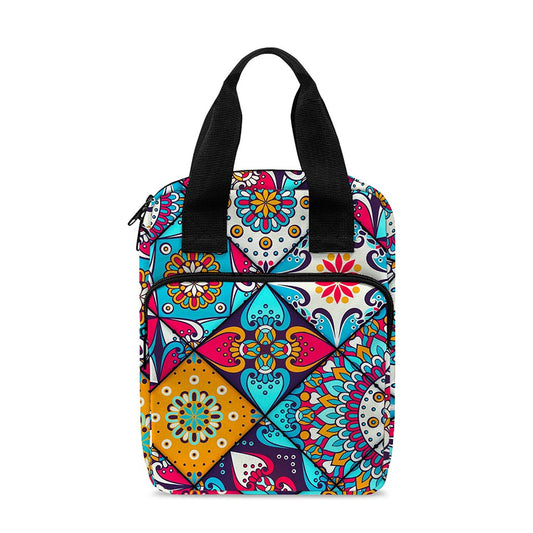 Bohemian Indian Mandala Patchwork Print Bible Tote Bag