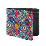 Bohemian Indian Mandala Patchwork Print Bifold Wallet