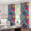 Bohemian Indian Mandala Patchwork Print Blackout Grommet Curtains