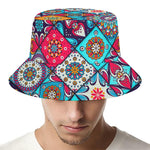 Bohemian Indian Mandala Patchwork Print Bucket Hat