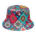 Bohemian Indian Mandala Patchwork Print Bucket Hat