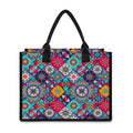 Bohemian Indian Mandala Patchwork Print Canvas Tote Bag