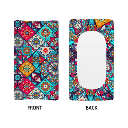 Bohemian Indian Mandala Patchwork Print Changing Pad Cover