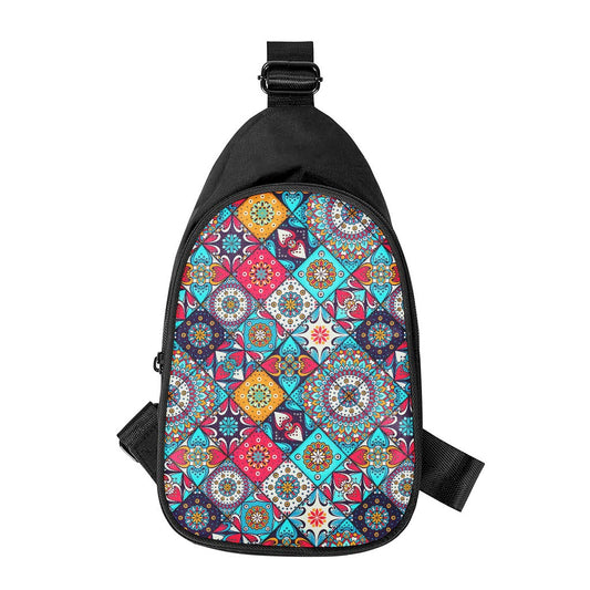 Bohemian Indian Mandala Patchwork Print Chest Bag