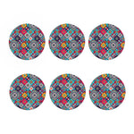Bohemian Indian Mandala Patchwork Print Coaster Set