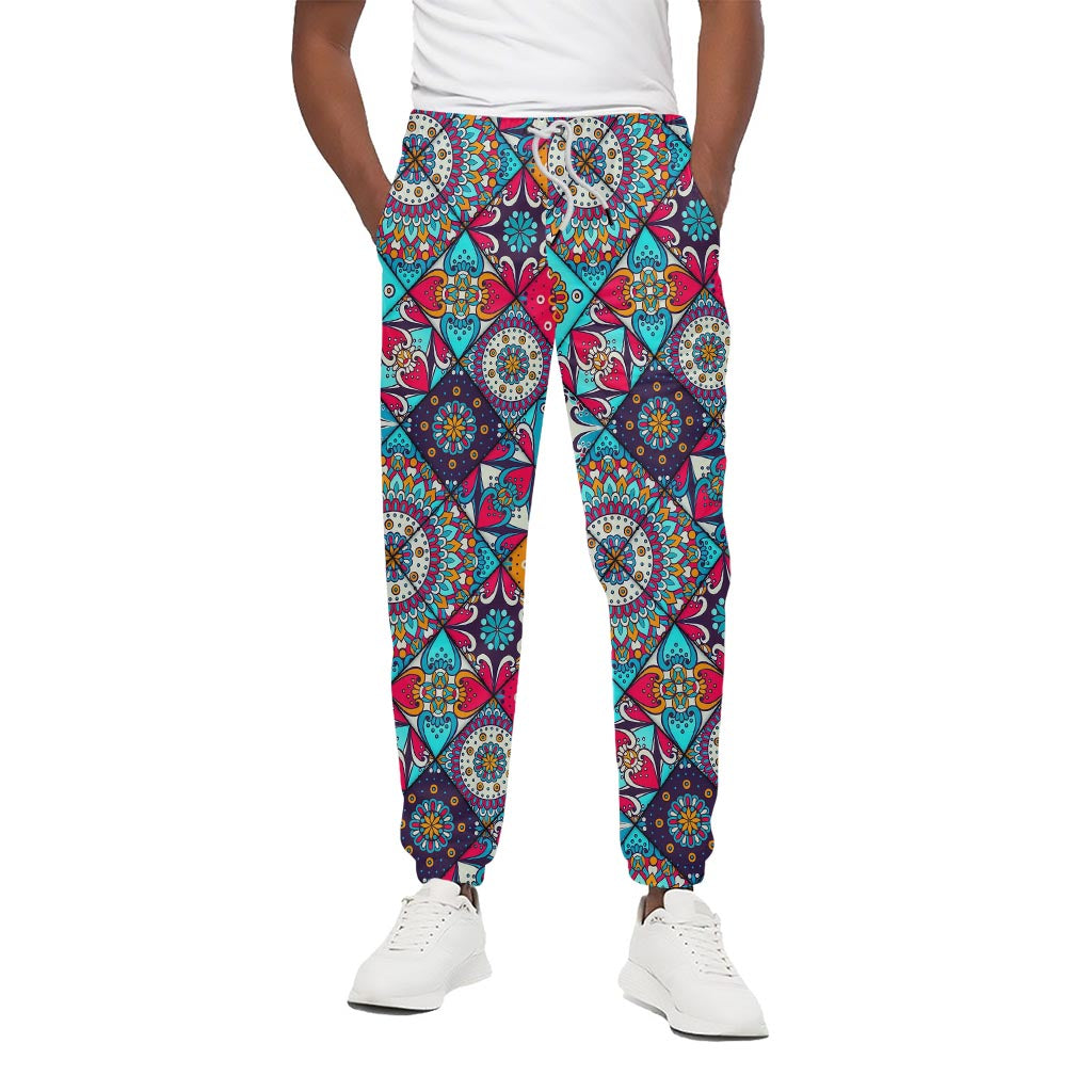 Bohemian Indian Mandala Patchwork Print Cotton Pants