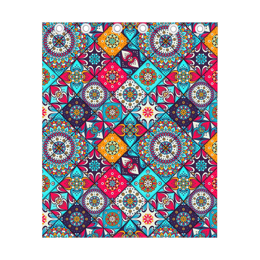 Bohemian Indian Mandala Patchwork Print Curtain