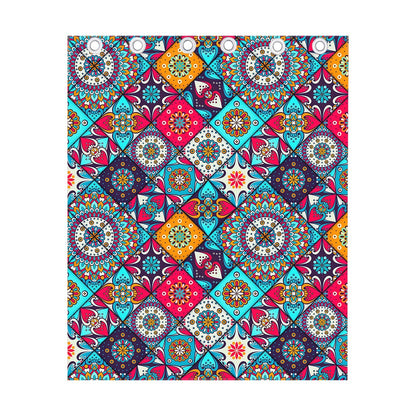 Bohemian Indian Mandala Patchwork Print Curtain