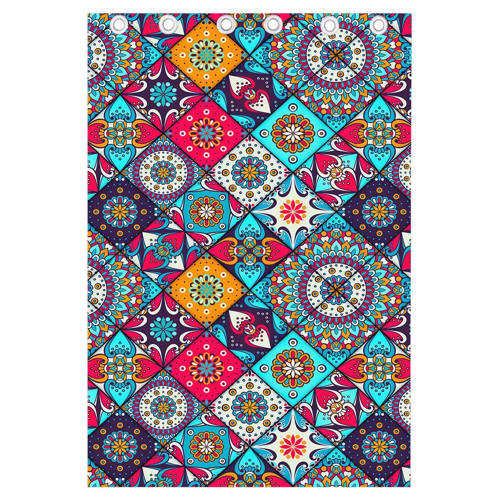 Bohemian Indian Mandala Patchwork Print Curtain