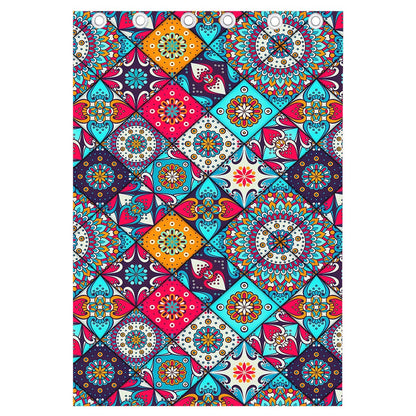 Bohemian Indian Mandala Patchwork Print Curtain