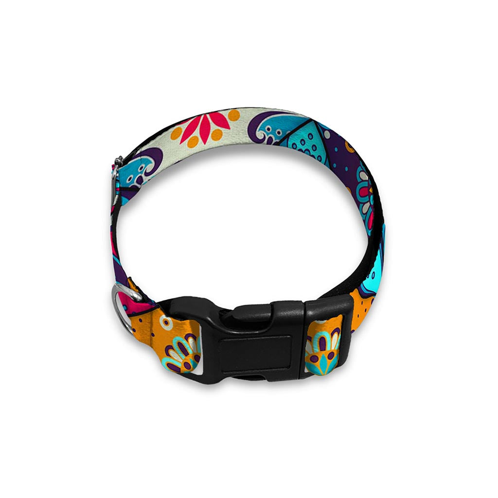 Bohemian Indian Mandala Patchwork Print Dog Collar