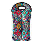 Bohemian Indian Mandala Patchwork Print Double Neoprene Wine Tote
