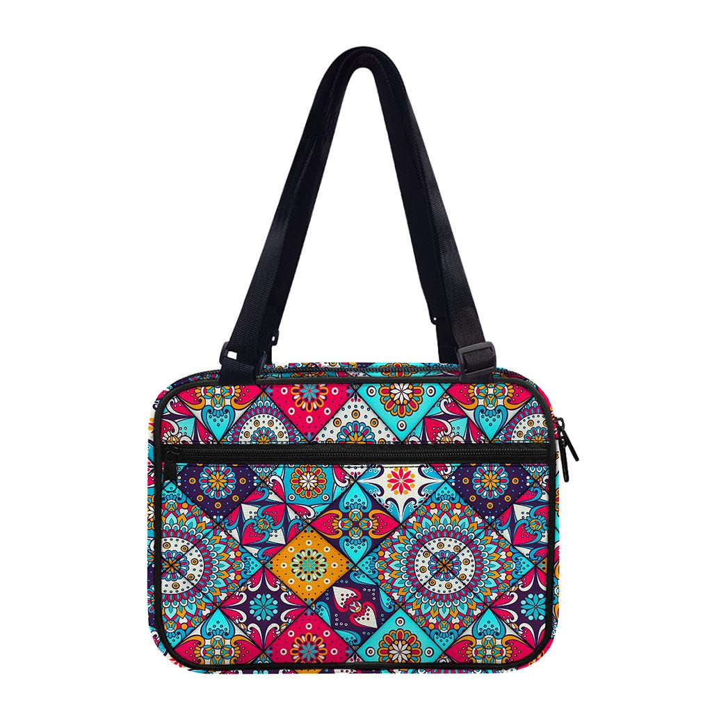 Bohemian Indian Mandala Patchwork Print Double Strap Bible Bag