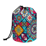 Bohemian Indian Mandala Patchwork Print Drawstring Makeup Bag