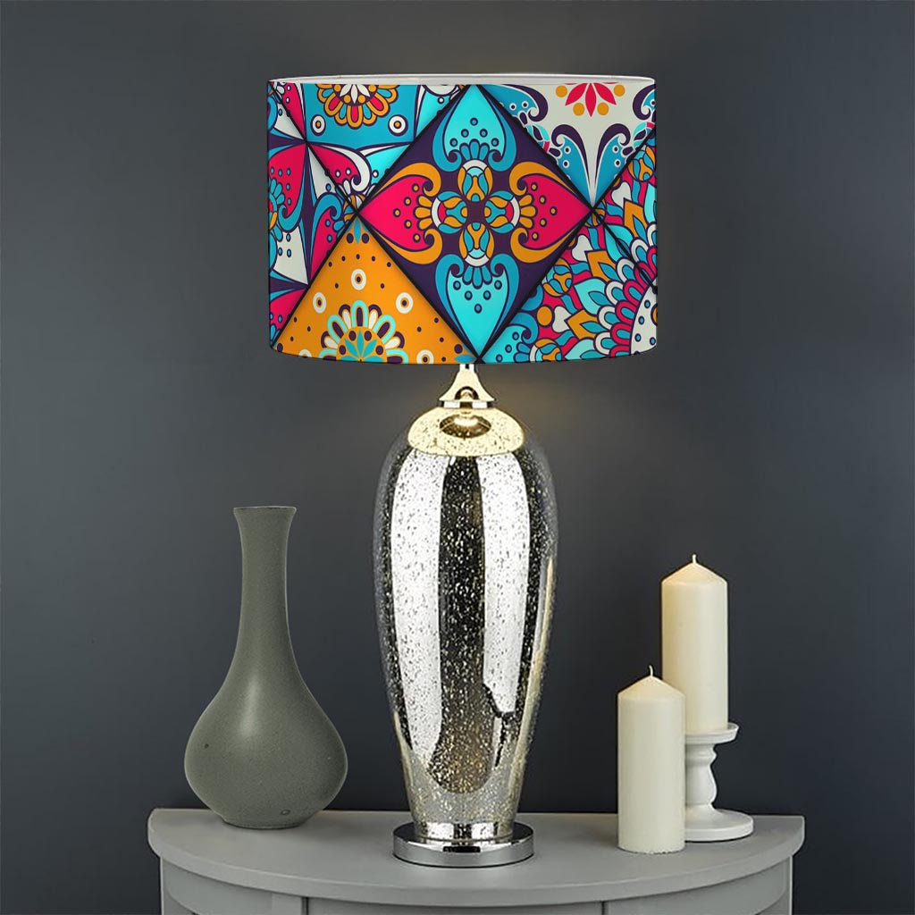 Bohemian Indian Mandala Patchwork Print Drum Lamp Shade