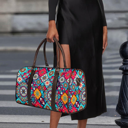Bohemian Indian Mandala Patchwork Print Duffle Bag