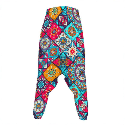 Bohemian Indian Mandala Patchwork Print Hammer Pants
