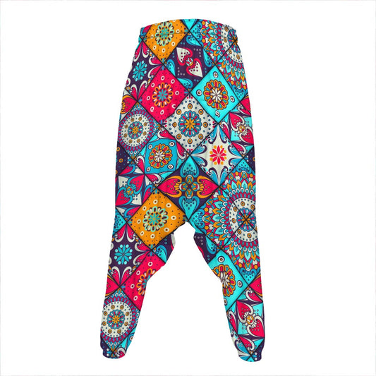 Bohemian Indian Mandala Patchwork Print Hammer Pants