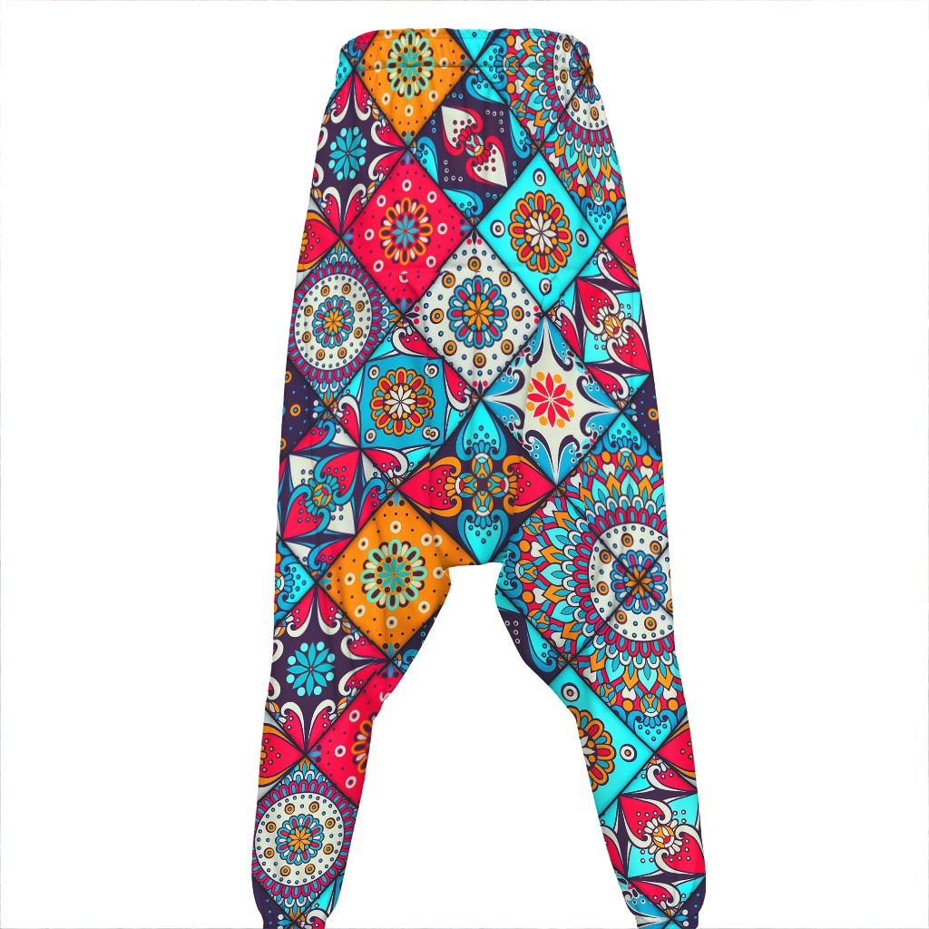 Bohemian Indian Mandala Patchwork Print Hammer Pants