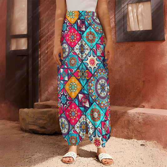 Bohemian Indian Mandala Patchwork Print Harem Pants